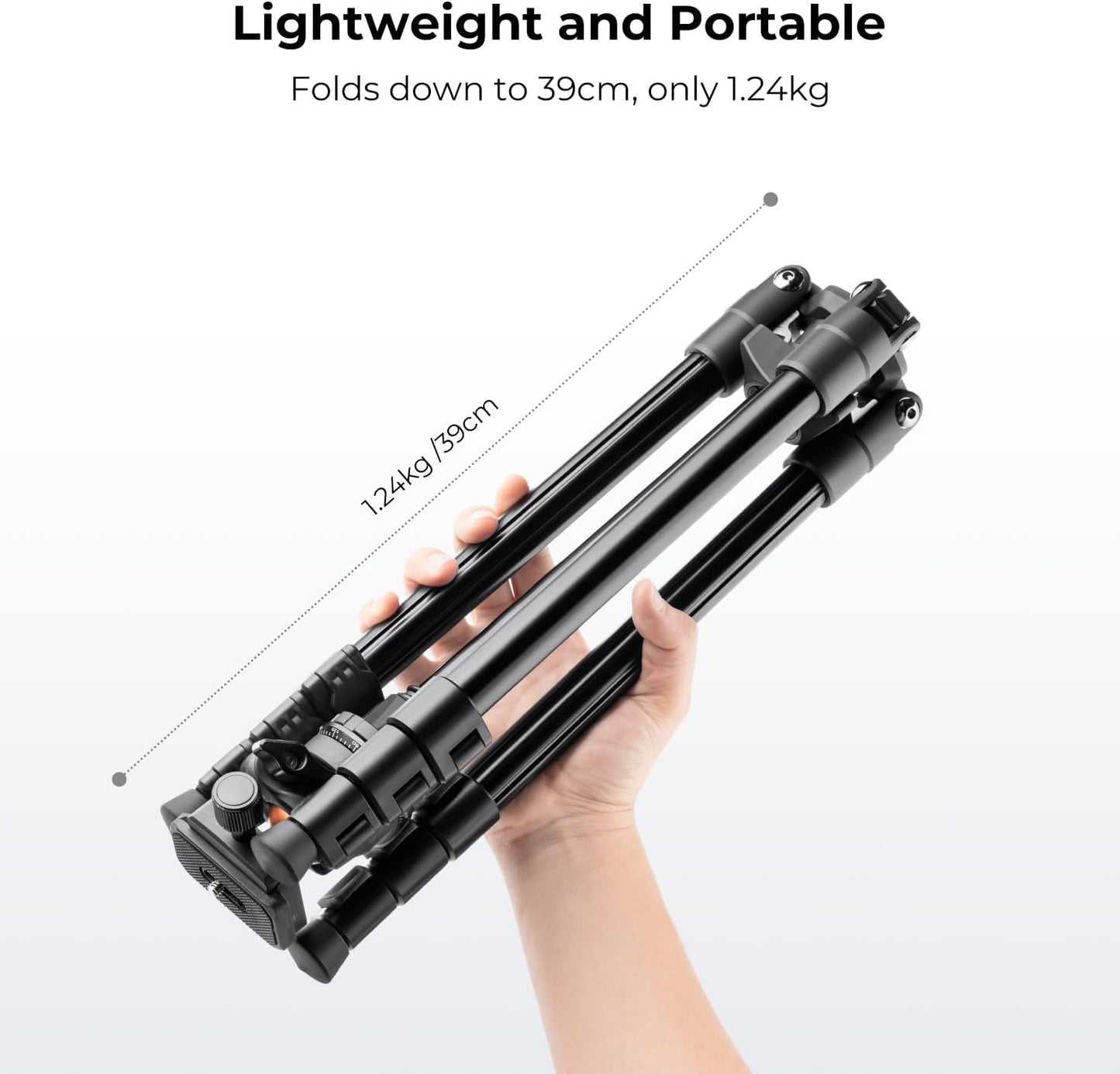 K&F Concept 64 inch/163cm Camera Tripod,Lightweight Travel Outdoor DSLR Tripods with 360 Degree Ball Head Load Capacity 8kg/17.6lbs,Cellphone Clip for Smartphone Live Streaming Vlog K234A0+BH-28L