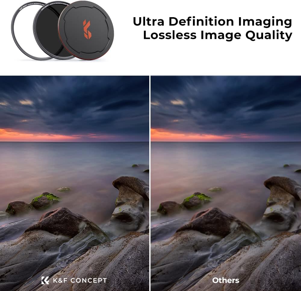 K&F Concept 67mm Magnetic ND64 Lens Filter (6-Stop Fixed Neutral Density Filter) Magnetic Basic Ring + Filter Cap with 28 Multi-Layer Coatings for Camera Lens (Nano-X Series)