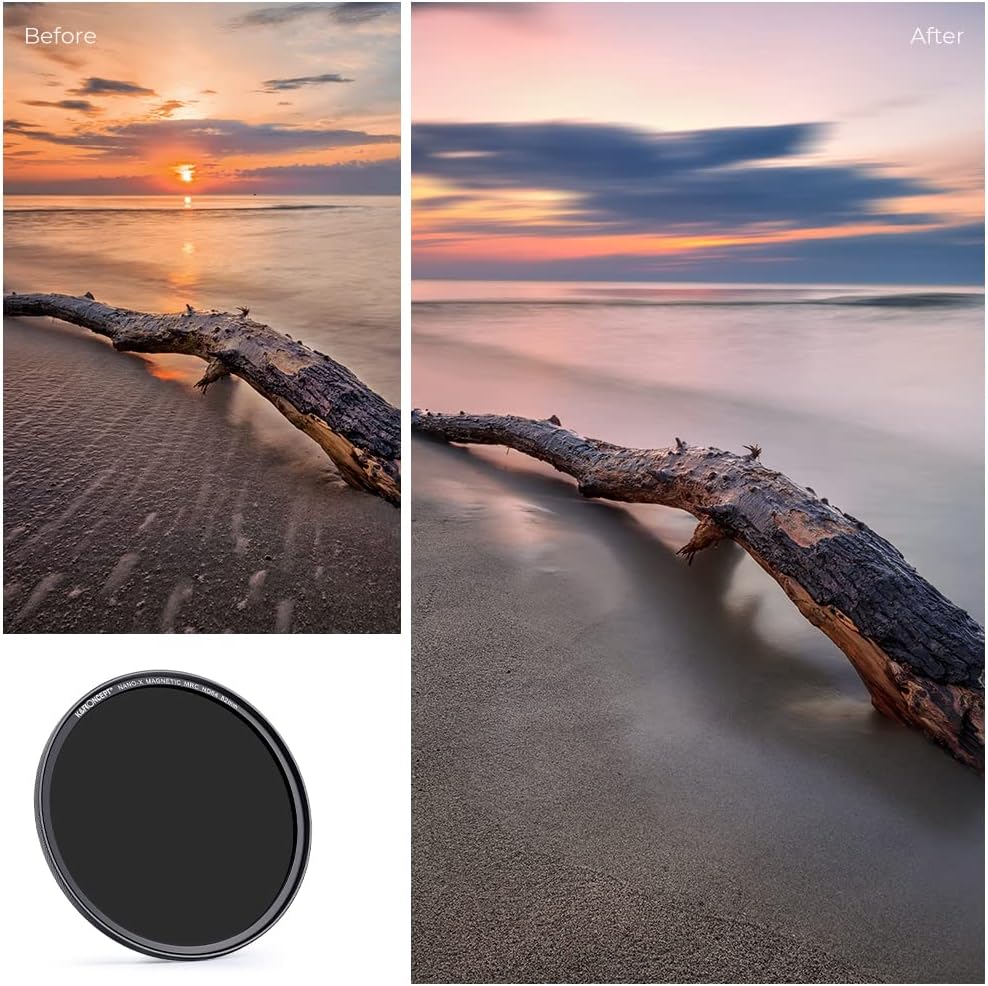 K&F Concept 67mm Magnetic ND64 Lens Filter (6-Stop Fixed Neutral Density Filter) Magnetic Basic Ring + Filter Cap with 28 Multi-Layer Coatings for Camera Lens (Nano-X Series)